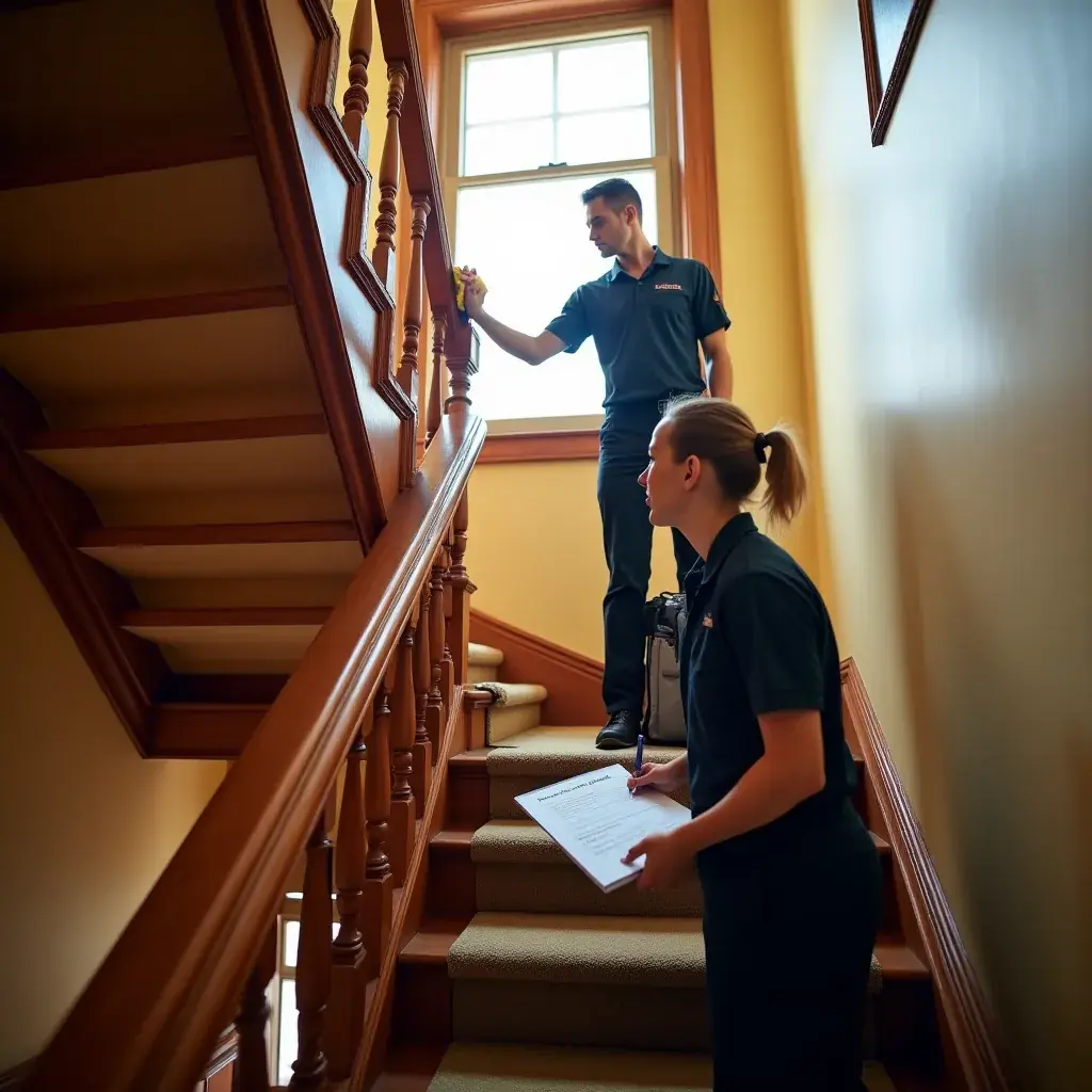 An inviting dining area set up beautifully after thorough cleaning and staging.